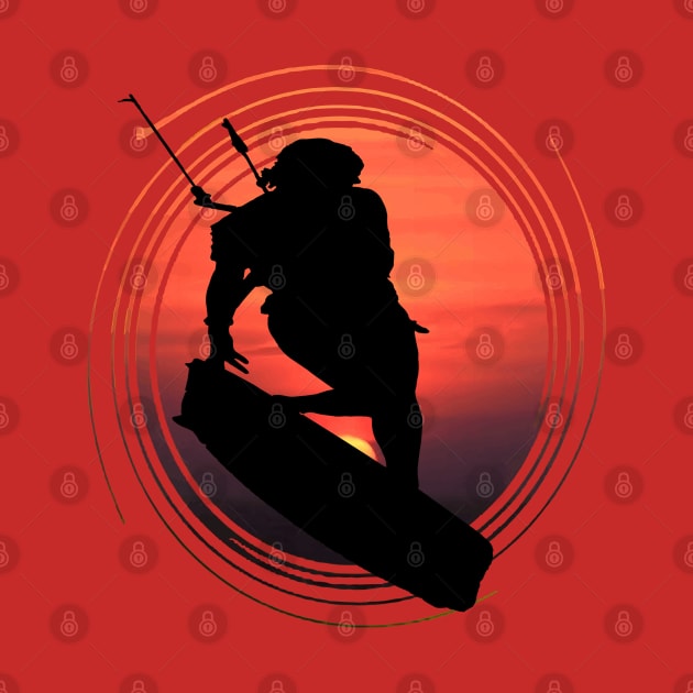 Kitesurfers Freestyle Kite Female Rider Silhouette Sunset by taiche