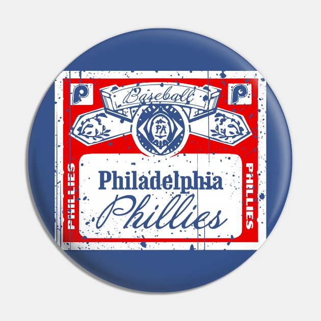 FRONT & BACK print Vintage Phillies Beer Pin by Throwzack