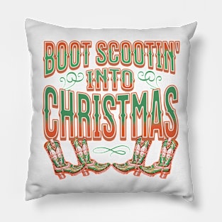 Boot Scootin' into Christmas Pillow