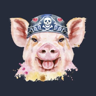 Watercolor Cool Pig T-Shirt