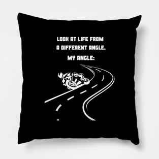 Motorbikers and their different angle of looking at life - motorbiker Pillow