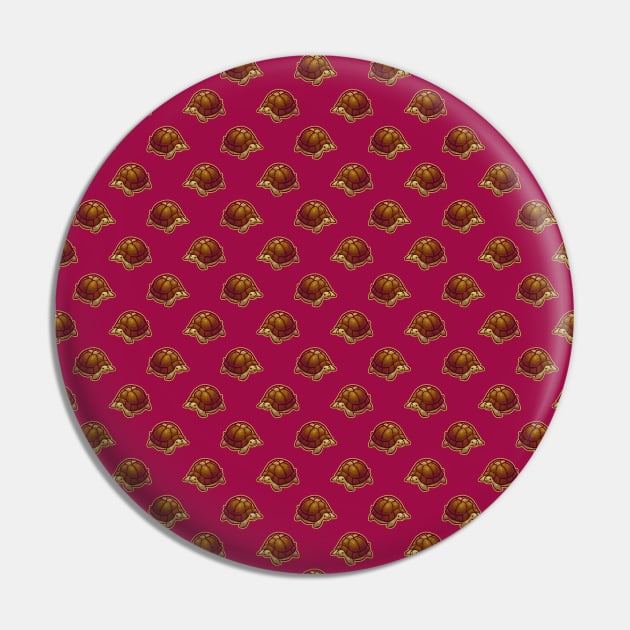 Brown Turtle Pattern Pin by saradaboru