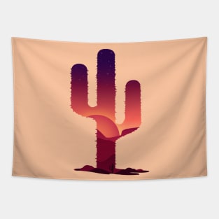 Desert Sunset Cactus Tapestry