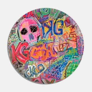 Pink Skull Graffiti Pin