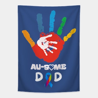 AUTISM AWESOME DAD Tapestry