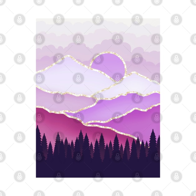 Pink purple mountain by Morishasha