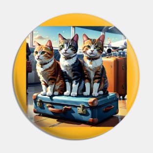 Baggage Claim Cats Pin