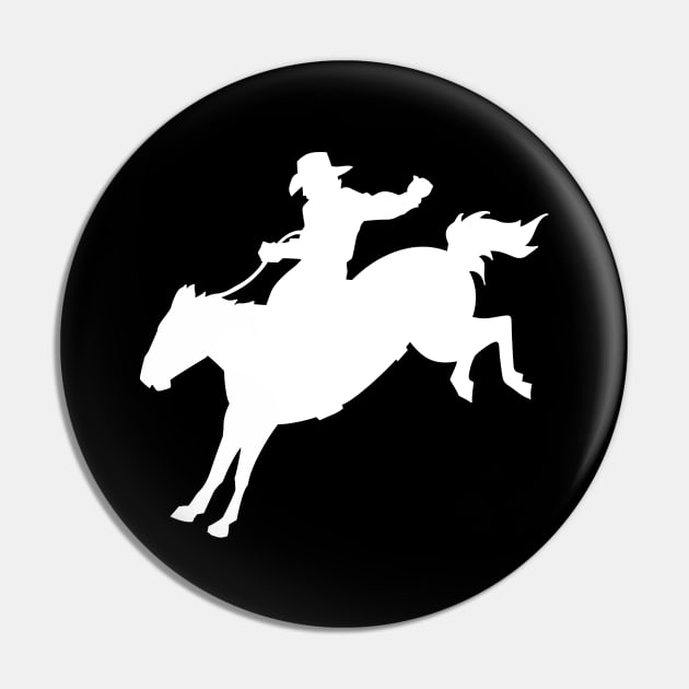 Rodeo Cowboy Silhouette Pin by KC Happy Shop