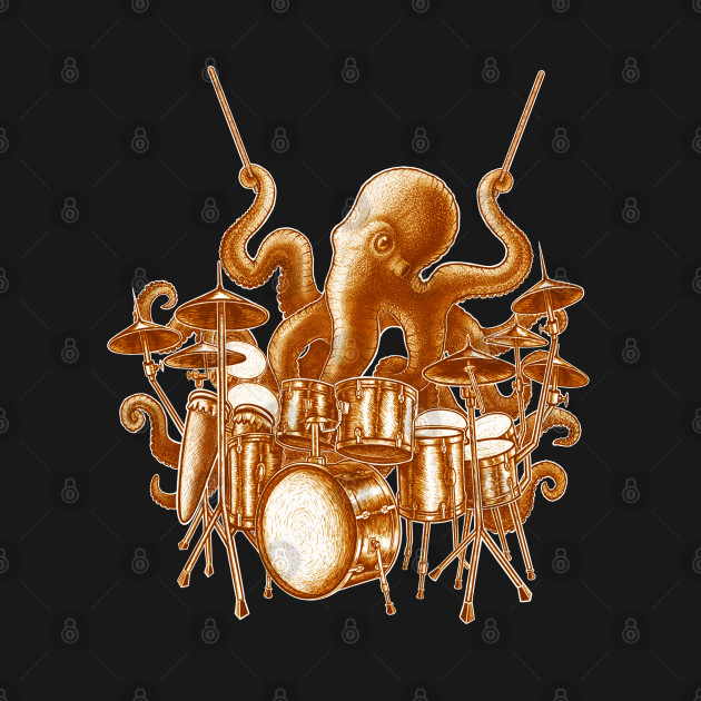 Octopus playing drums by Artardishop