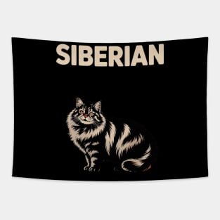 Siberian Cat Silhouette Siberian Cat Lover Tapestry