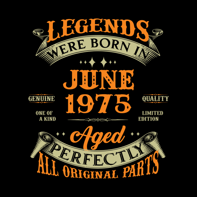 48th Birthday Gift Legends Born In June 1975 48 Years Old by Schoenberger Willard
