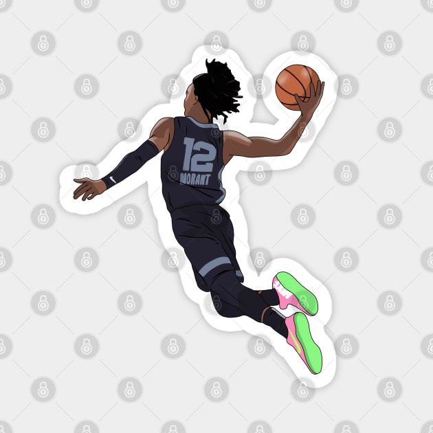 Ja Morant Big Air Dunk Memphis Basketball Magnet by Hevding