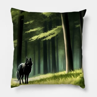 Wolf in the Forest Pillow