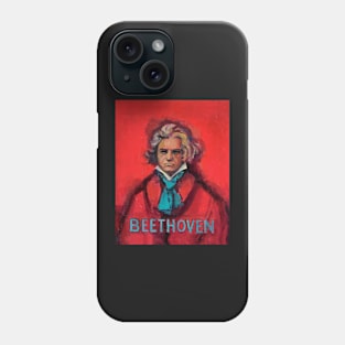 Beethoven Red - Portrait of the composer by David Adickes Phone Case