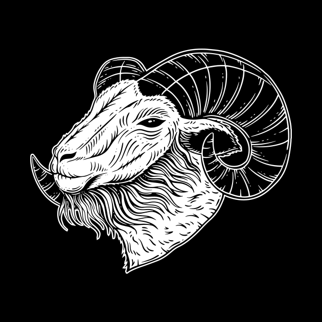 Baphomet Head Occult Demon Goat animal Tattoo Satanic by morspective