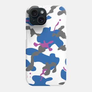 White Blue Camo Pink Splatter Camouflage Pattern Phone Case