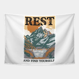 Rest. And find yourself. Find Your Inner Peace: Rest and Discover Yourself Tapestry