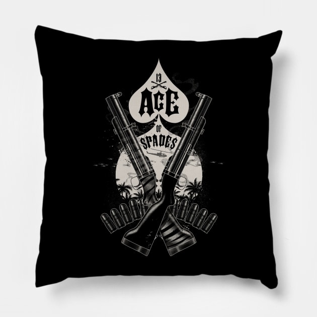 Ace of spades vietnam war Pillow by szymonkalle