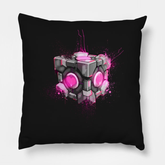 Cube splat Pillow by sullyink