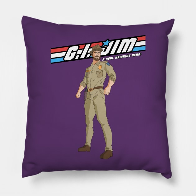 G.I. Jim Hopper Pillow by Popculturepancake