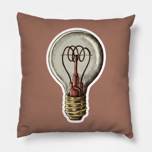 Light bulb artwork - Realistic art of Light bulb Pillow