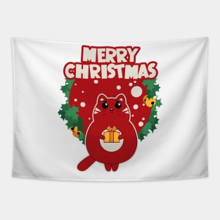 Christmas cat Tapestry