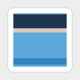 A great alliance of Silver, Space Cadet, Carolina Blue and Windows Blue stripes. Magnet