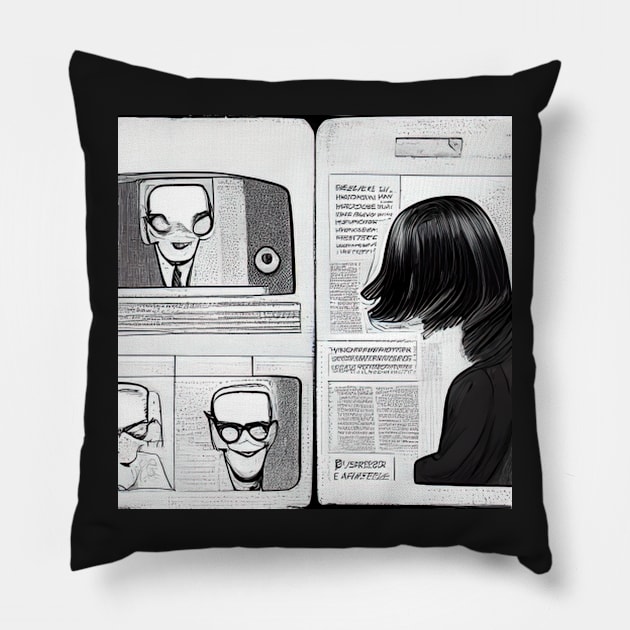 Newsreader | Comics Style Pillow by ComicsFactory