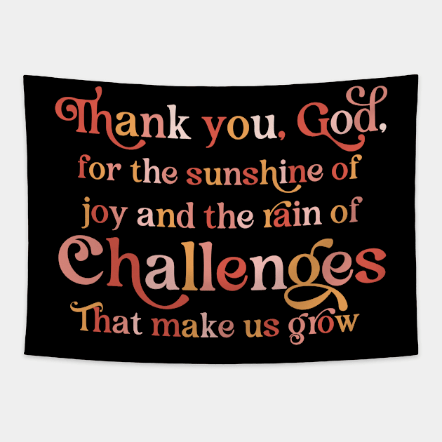 Thank you, God - Christian Quote - Gratitude Quote Tapestry by Stylish Dzign