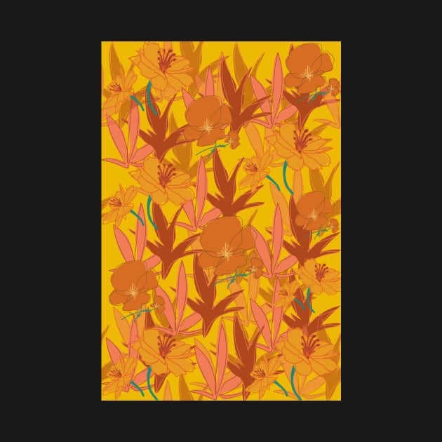 Orange Flower pattern by PedaDesign