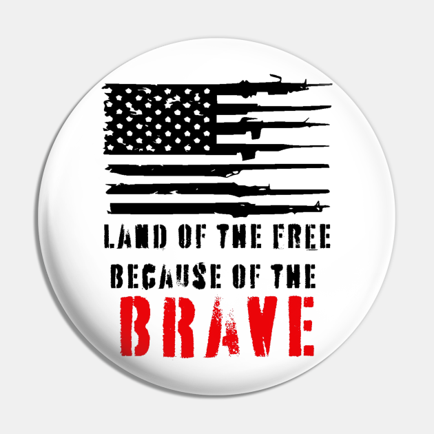 home of the free because of the brave decal for wall