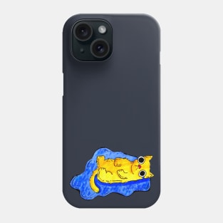 Sad Cat in a puddle of tears Phone Case