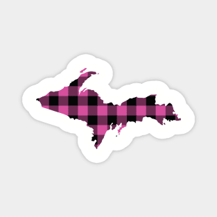 Upper Peninsula of Michigan Pink Flannel State Magnet