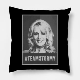 Team Stormy - Stormy Daniels - Grayscale Style Pillow