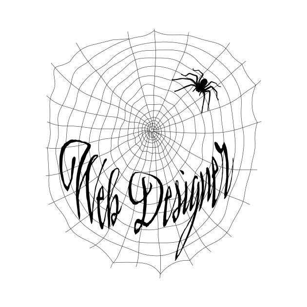 Web Designer Black Font - Cute Funny Spiderweb Design by StephJChild