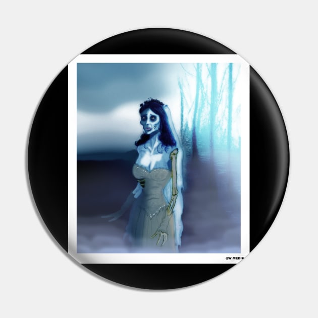 Corpse Bride portrait Pin by Wonder design