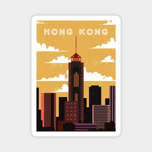 Hong Kong. Retro travel poster Magnet