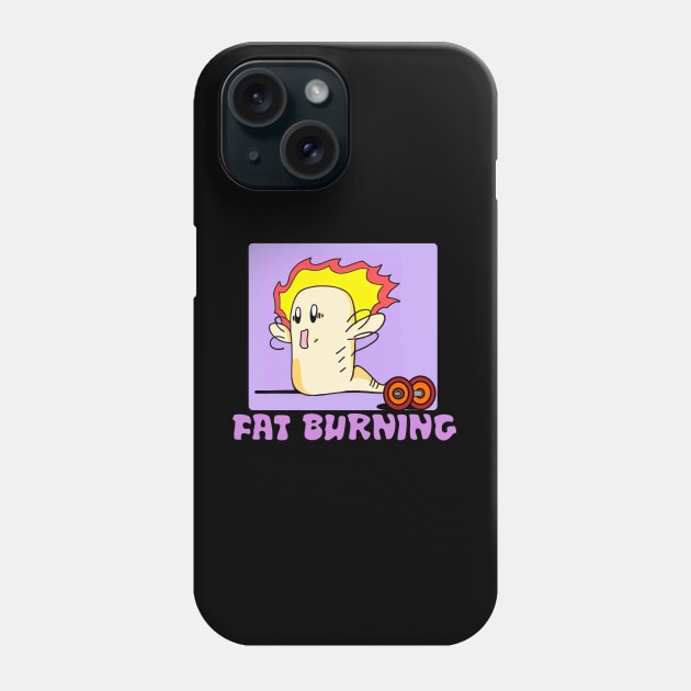 FAT BURNING - Funny Fat Burning Gym Workout Cartoon Gift Phone Case by sillyindustries