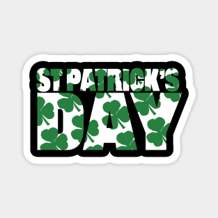 St Patricks Day Green Shamrock Typography Magnet