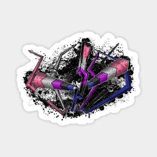 Grunge Graffiti Gender Fluid Lightning and Arrows Magnet