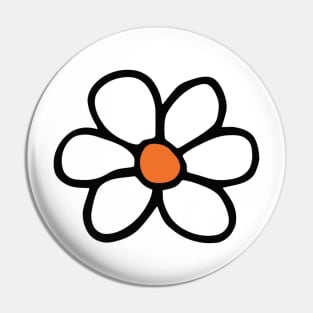 Hippie flower cartoon Pin