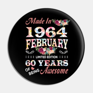 February Flower Made In 1964 60 Years Of Being Awesome Pin