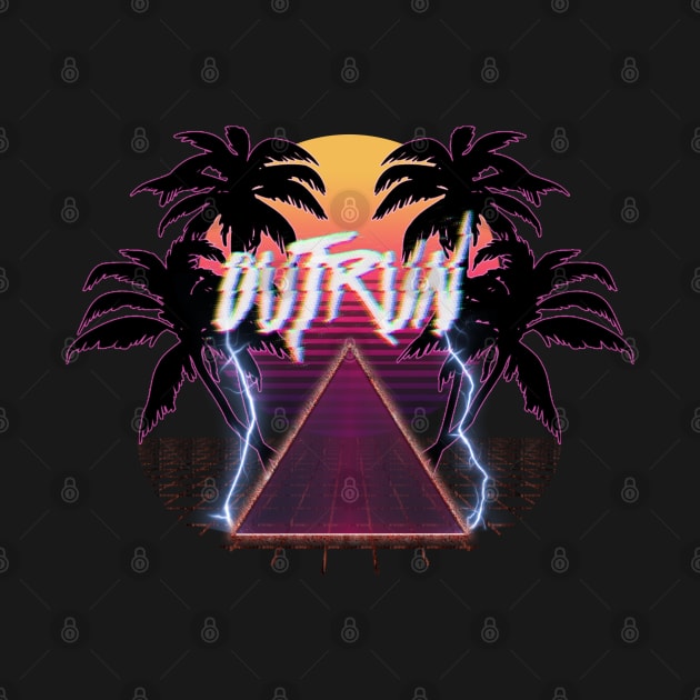 OUTRUN SUN & PALMS #2 by RickTurner