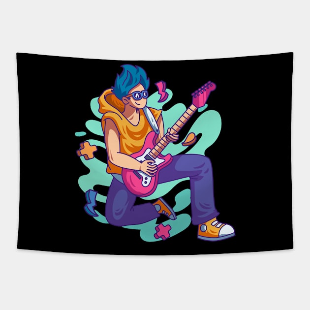 The Guitarist Tapestry by yellowline