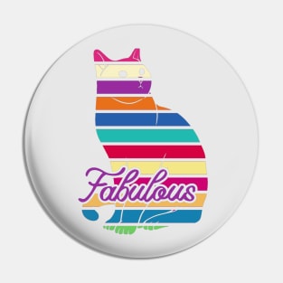 Colorful Cat Art Pin