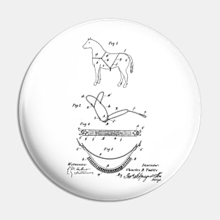 Horse Shield Vintage Patent Hand Drawing Pin