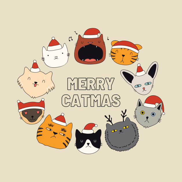 Disover Merry Catmas - Christmas Cats - T-Shirt