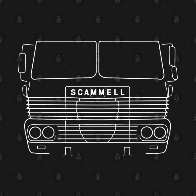 Classic 1970s Scammell Routeman lorry white outline by soitwouldseem