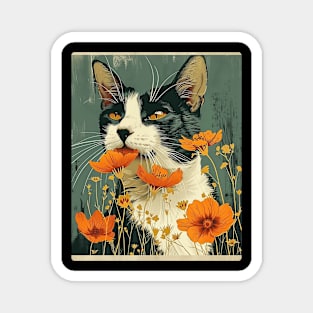 American Curl Cat Flowers Photo Cat Lover Gift Idea Magnet