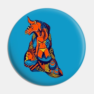 Orange Blue Her Taurus Pin